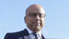 Sanjeev Gupta in front of an InfraBuild plant in Melbourne in 2017. The British industrialist acquired the operations out of the collapse of Arrium.