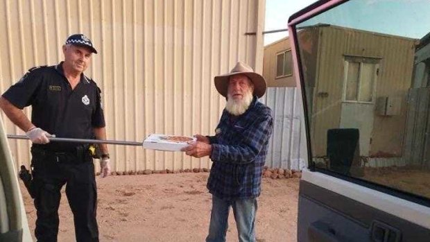 Locals were entertained during COVID-19 as local police officer Stephan Pursell delivers pizzas form the pub to bring joy to residents. 