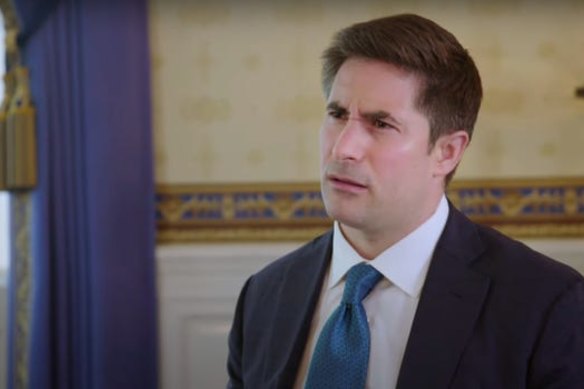 Jonathan Swan interviewing US President Donald Trump. 