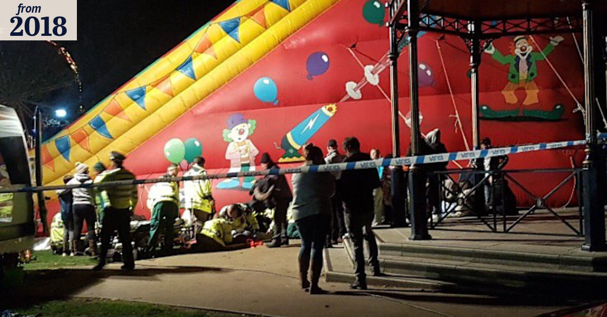 Children seriously injured as 'flimsy' inflatable slide collapses