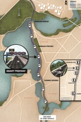 The illustration shows how the freeway is expected to be in 2020. 
