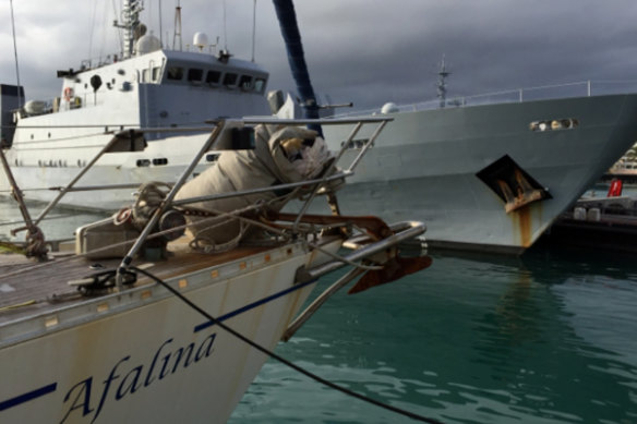 Vessel Afalina seized by a French Navy frigate with 1500kg of cocaine on board.