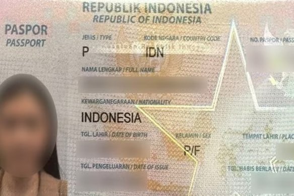 A passport of Surya Subekti’s victim which was seized by police.