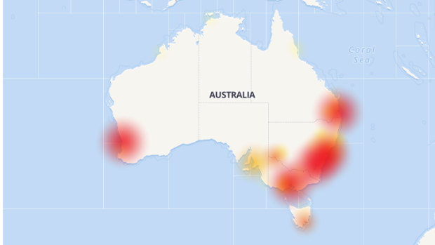 Telstra outages at 5pm across Australia according to Down Detector.