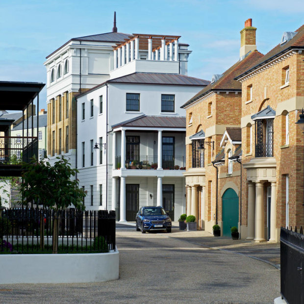 A street in one of the newer sections of Poundbury.