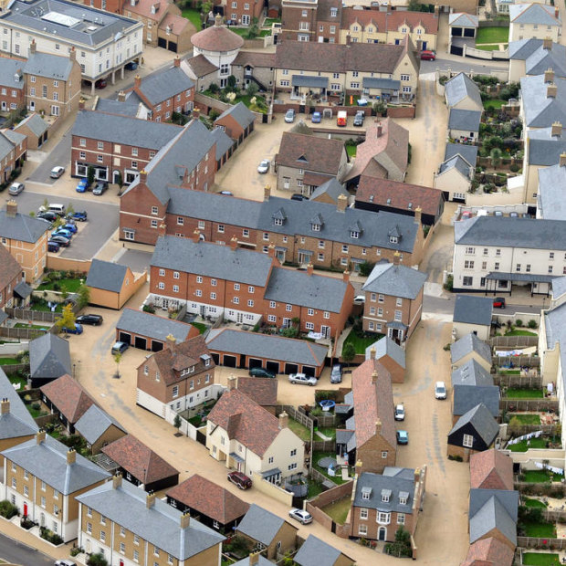 An aerial view of Poundbury, in south west England.