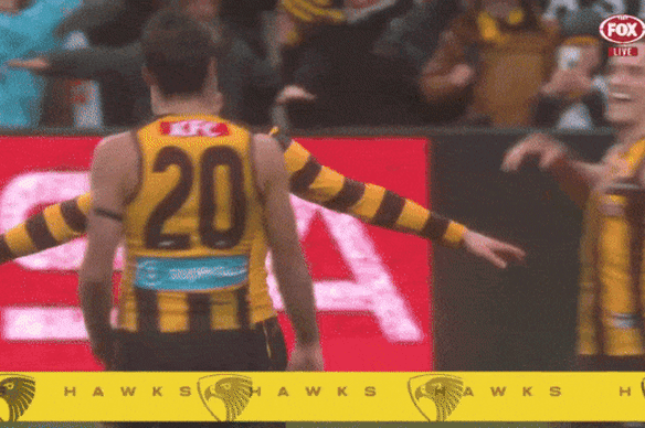 Jack Ginnivan’s aeroplane celebration.