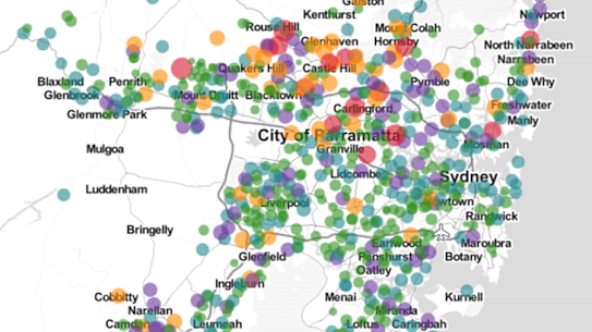 Sydney schools over and under capacity.