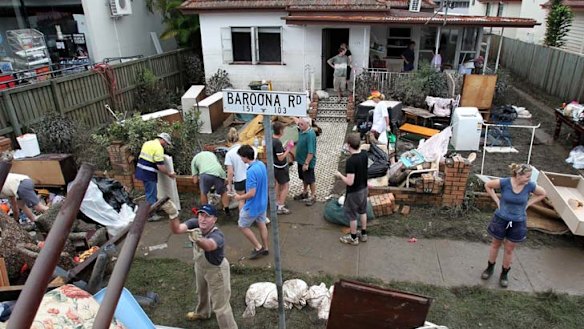 The clean-up after the Brisbane flood in 2011. 