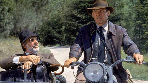 Connery with Harrison Ford, playing father and son in Indiana Jones and the Last Crusade.