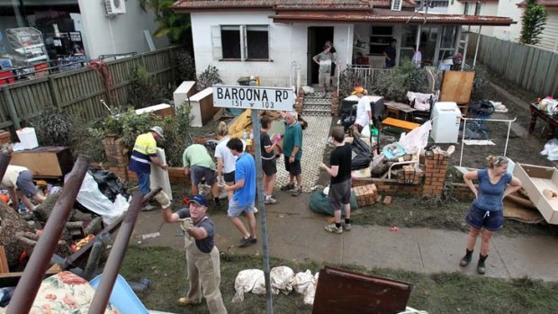 The clean-up after the Brisbane flood in 2011. 
