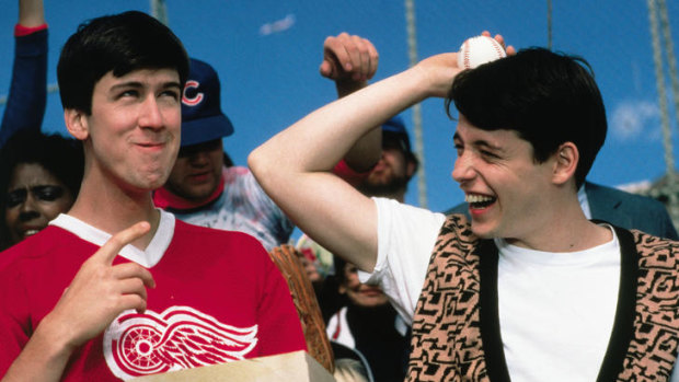 Alan Ruck (left) and Matthew Broderick (right ) in the 1986 film Ferris Bueller’s Day Off.