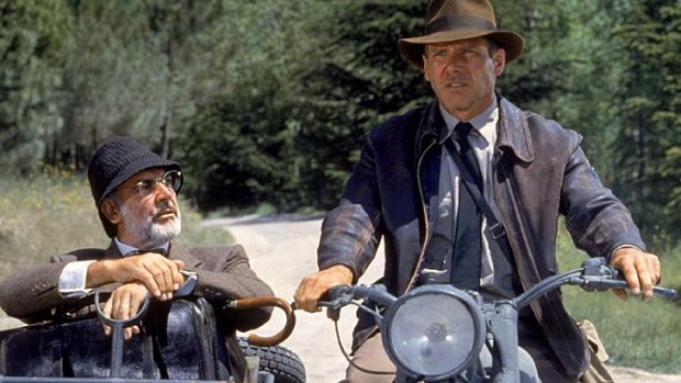 Connery with Harrison Ford, playing father and son in Indiana Jones and the Last Crusade.