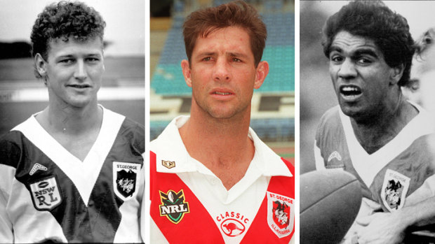 St George legends Brad Mackay, Mark Coyne and Ricky Walford.