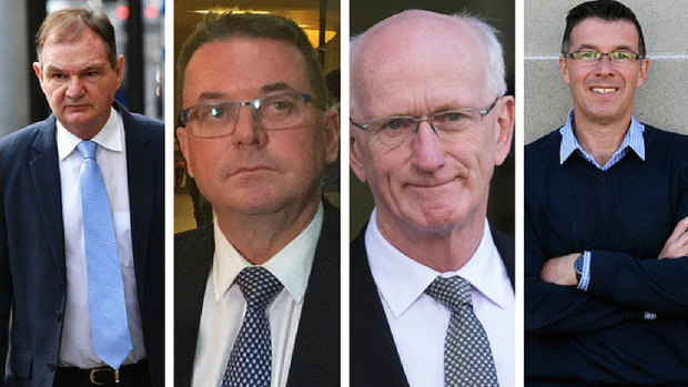Queensland mayors (left-to-right) Paul Pisasale, Luke Smith, Chris Loft, and Andrew Antoniolli have all faced charges.