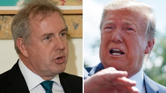 Ambassador Kim Darroch (left) had some harsh words about Donald Trump - and vice versa.