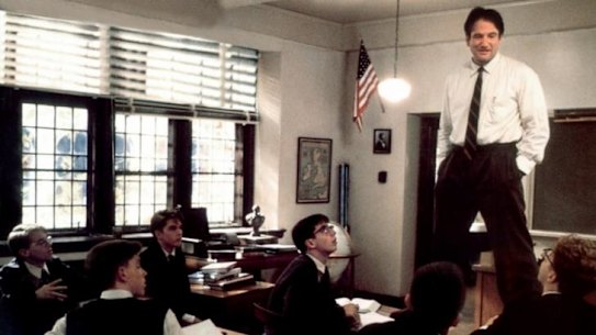 Robin Williams in Dead Poets Society.