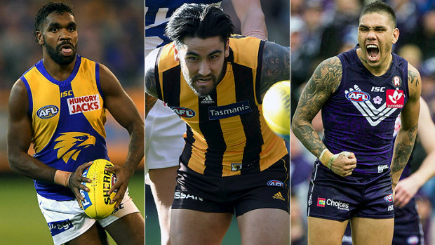 High-flying Eagle Liam Ryan, freakish Hawks recruit Chad Wingard and dynamic Docker Michael Walters.