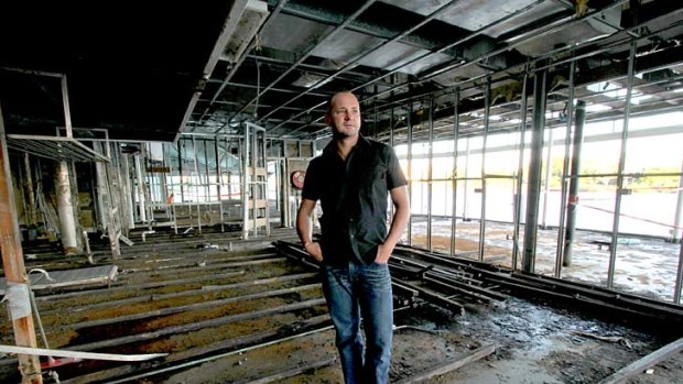 Drift owner David Moore inside the ruins of the restaurant in 2011.