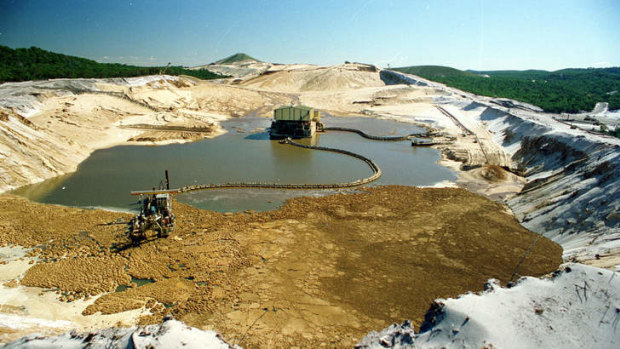 Sand mining on North Stradbroke Island.