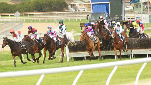 Leaps and bounds: the Grand Annual Steeplechase at the Warrnambool Racing Club.