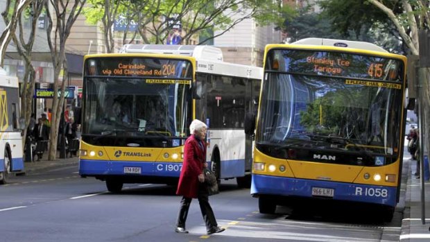 TransLink warned commuters Brisbane CBD buses were facing 15-minute delays at 7.30am.