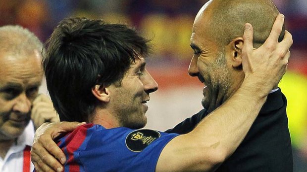 Special: Lionel Messi and Josep Guardiola. 