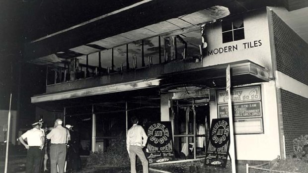 The aftermath of the Whiskey Au Go Go nightclub firebombing.