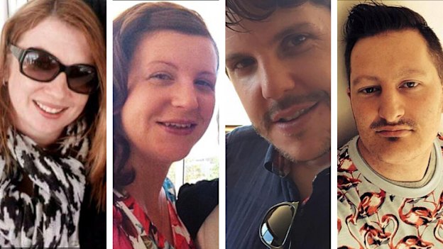 Left to right: Sydney mother Cindy Low, and Canberra visitors Kate Goodchild, her brother Luke Dorsett, and his partner Roozi Araghi were all killed at Dreamworld in 2016.