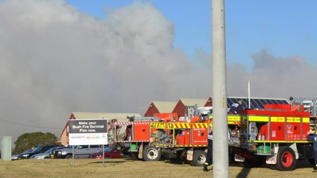 A bushfire burns in Milton near Ulladulla on Wednesday.