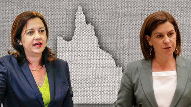 Premier Annastacia Palaszczuk (left) and opposition leader Deb Frecklington are making their final major pitches before the election.