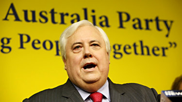 Big time political party donor, Clive Palmer.