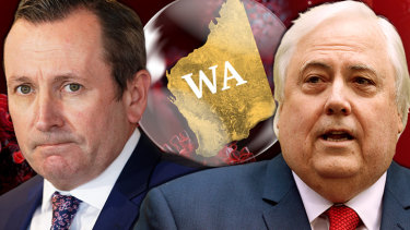 Clive Palmer – who has a mining company based in WA – says the border is "destroying the economy".