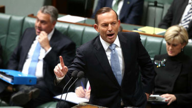 Prime Minister Tony Abbott during question time. 