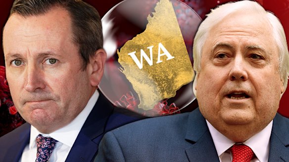 Clive Palmer – who has a mining company based in WA – says the border is "destroying the economy".