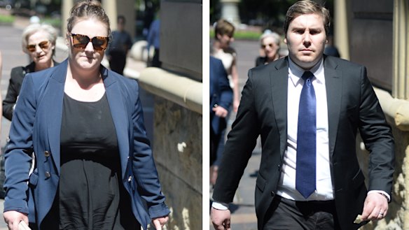 Lauren and Adam Cranston leave the Supreme Court of NSW in Sydney on Friday. 