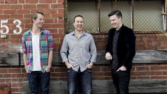 Tweaky co-founders Pete Murray (left) and Ned Dwyer (right) with lead investor Mark Mark Harbottle when they were running the business. 