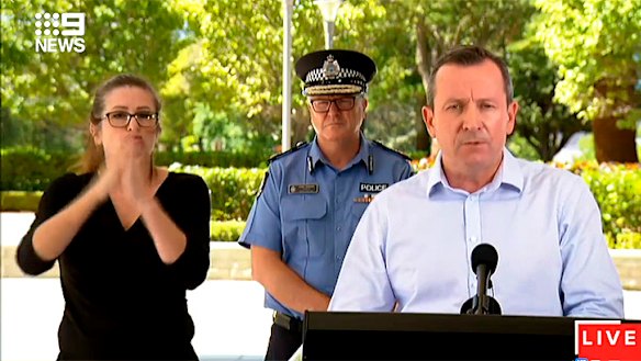 Premier Mark McGowan told West Australians "we are at war" at a press conference on Sunday.