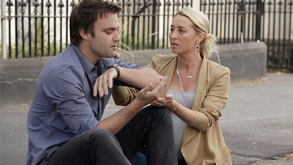 Patrick (Matthew Le Nevez)  and Nina (Asher Keddie) moments before his death in Offspring. 