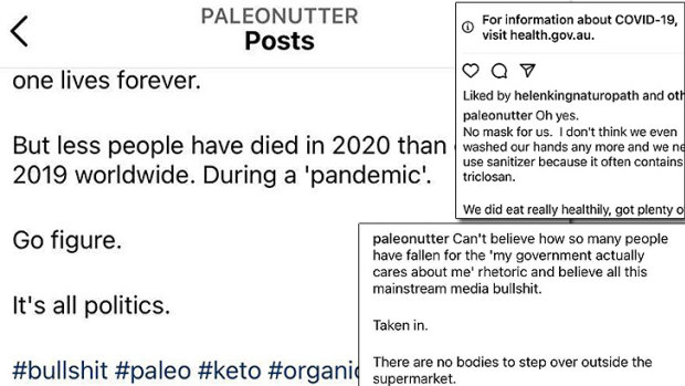 Some of the social media post on 'Paleonutter' disappeared after WAtoday put questions to WA Police.