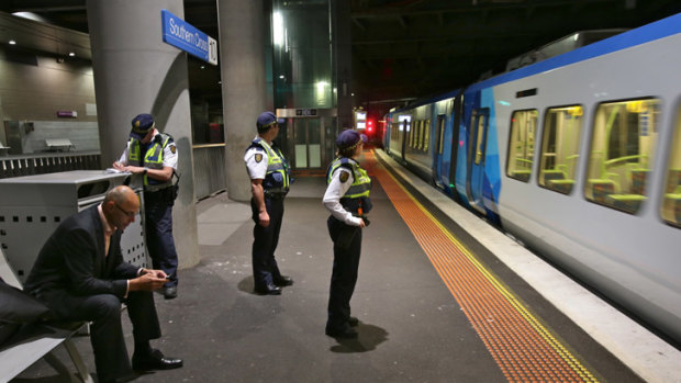 Protective Service Officers at Southern Cross Station.
