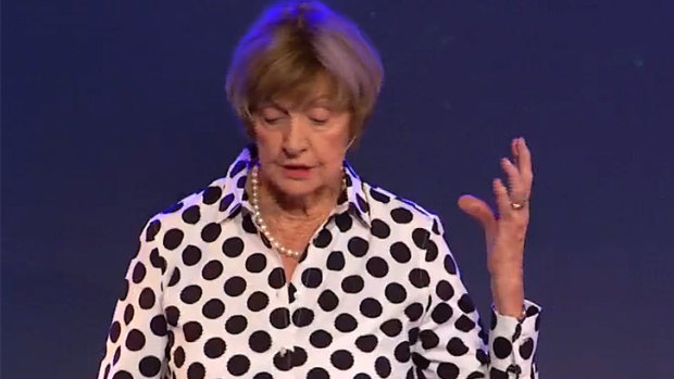 Margaret Court during her Sunday sermon at the Victory of Life Centre in Perth.