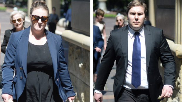 Lauren and Adam Cranston leave the Supreme Court of NSW in Sydney on Friday. 