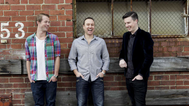 Tweaky co-founders Pete Murray (left) and Ned Dwyer (right) with lead investor Mark Mark Harbottle when they were running the business. 