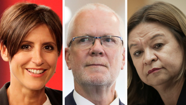 Emma Alberici, Justin Milne, Michelle Guthrie.