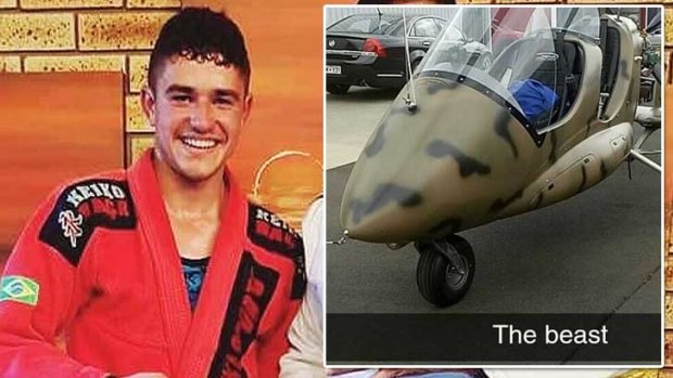 James Waughman (left) died after the small aircraft he and his dad were flying in crashed off Capel.