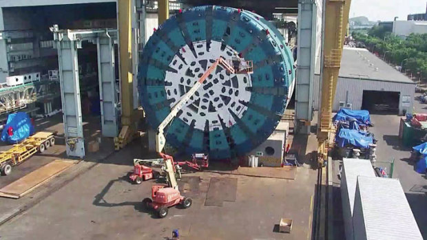 Massive tunnel-boring machine, Bella, will leave China next week to arrive in Melbourne in a month.