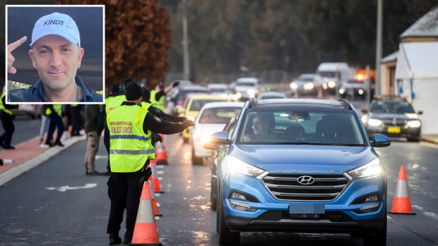 Simeon Cassar (inset) has been charged in Canberra with breaking ACT's COVID-19 border restrictions after allegedly breaking out of Melbourne and running the NSW border blockade on his way to the national capital. 