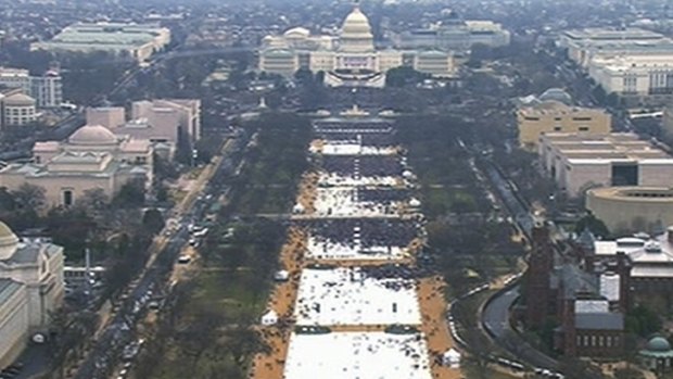 The inauguration crowd for Donald Trump in January 2017.
