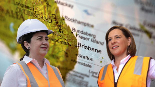 Opposition Leader Deb Frecklington (right) called for the Queensland-NSW border to reopen in July.